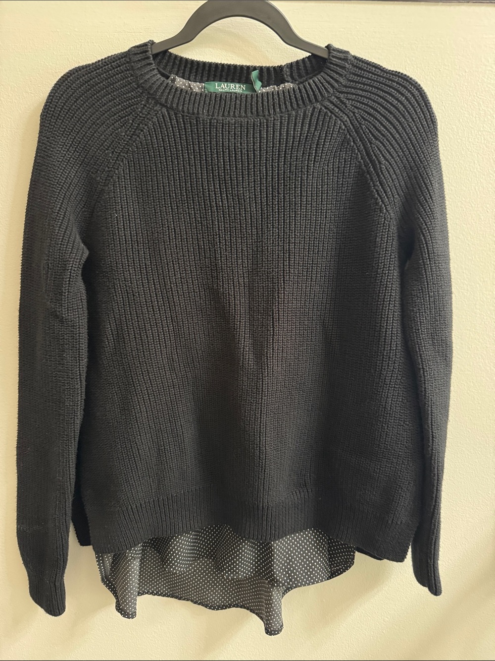Lauren Ralph Lauren black Ribbed Crewneck Sweater